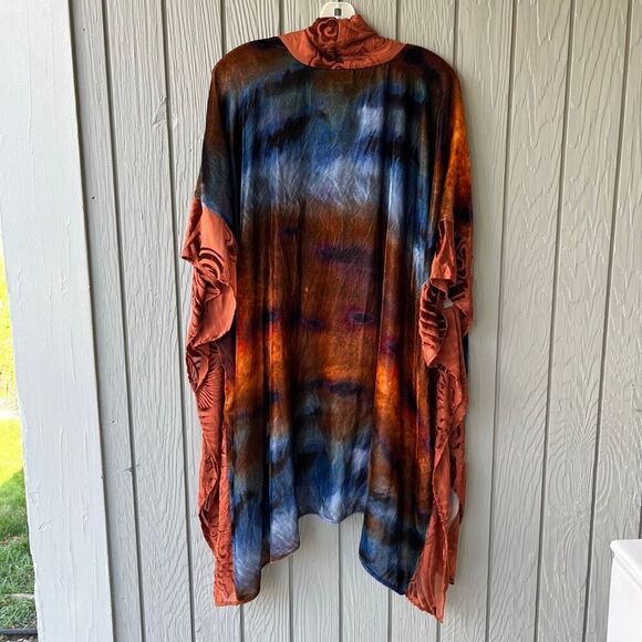 Zonda Nellis Velvet Burnout Shawl Kimono Jacket Silk Blend One Size - Picture 2 of 8